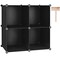 Cube Storage Organizer, 4-Cube Shelves Units, Closet Cabinet, DIY Plastic Modular Book Shelf, Ideal for Bedroom, Living Room, Office, 24.8" L x 12.4" W x 24.8" H Black SHS04A